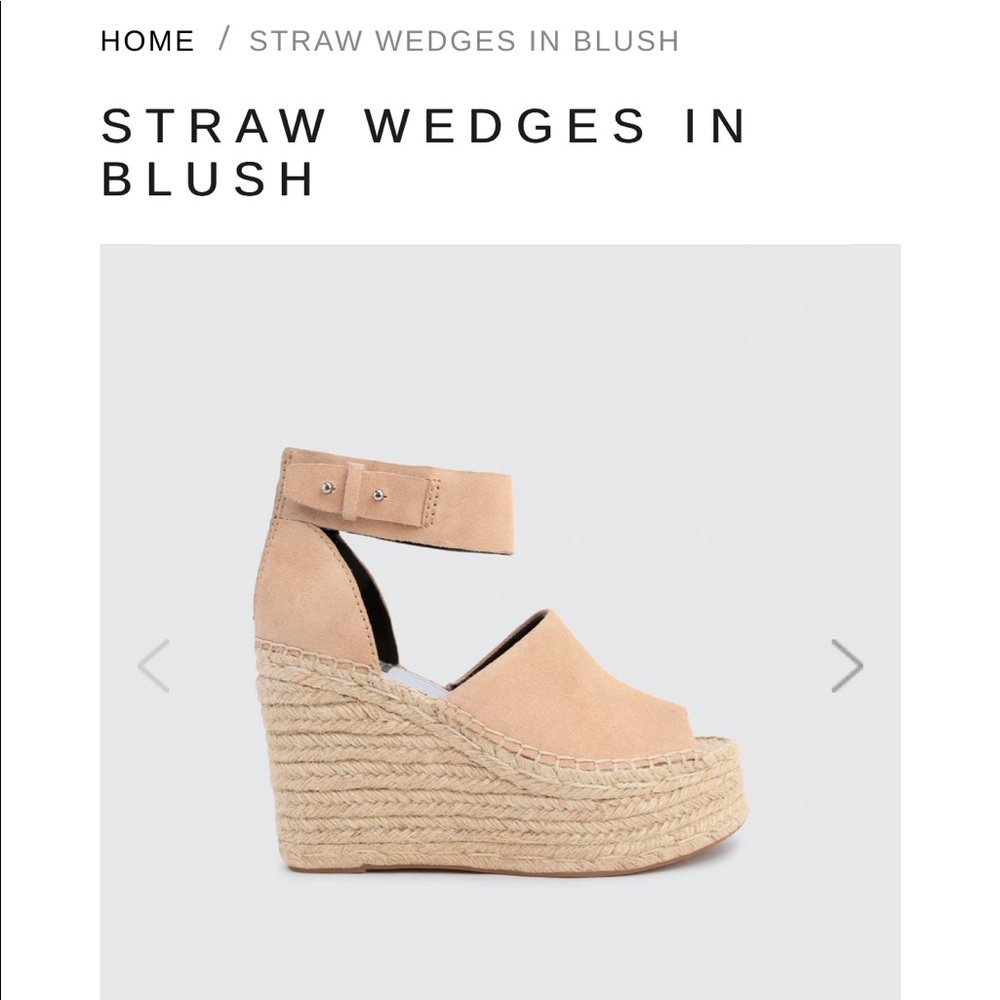 ALMOST NEW Dolce Vita Straw Wedges in Blush 8.5